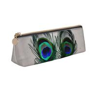 Tianbaozdp Peacock Feather Print Pencil Case Pouch,Leather Pencil case,for Stationery,Cosmetics,Office,Travel