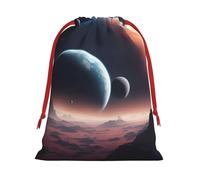 Tianbaozdp Space Planet Print Christmas Drawstring Bags,Wedding Party Gifts wrapping bag,DIY Craft,Xmas,Presents