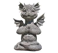 Tianbi Dragon Statue Home Decor, Resin Zen Yoga Dragon Garden Decoration Dragon Buddha Art Sculptures for Outdoor Backyard Porch Decorations, Home Patio Lawn Ornament