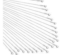 TianBo 24pcs 1.2mm 925 sterling silver plated necklace chain snake chains with Lobster Clasps for jewelry making supplies 18 inch 20 inch 22 inch 24 inch 26 inch 28 inch (4PCS/Size)