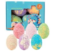tiancaiyi Bubble Bath Balls with Toy, Dinosaur Egg Relaxing Body Cleanser, Bubble Shower Salt, for Home Tub Travel Hotel Kids Boys Girls Spa
