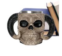 tiancaiyi Skull Mug Coffee - Skull Beer Mugs Tankard Skeleton Resin Beer Cup Drinking Cup,3D Carving Large Capacity Design Skeleton Coffee Mug for Bar Drinking Halloween Party