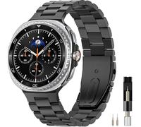 TIANCANCAN Band Compatible with Samsung Galaxy Watch8 40mm/44mm/Classic 46mm 2025,No Gap Business Stainless Steel Metal Band Strap for Galaxy Watch 8 Men Women,NOT for Other Models (BLACK)