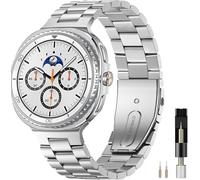 TIANCANCAN Band Compatible with Samsung Galaxy Watch8 40mm/44mm/Classic 46mm 2025,No Gap Business Stainless Steel Metal Band Strap for Galaxy Watch 8 Men Women,NOT for Other Models (SILVER)