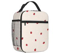 TIANCANCAN Insulated Lunch Bag for Adults & Kids, 6.5L Cool Girls Lunch Box Bag for Girl Women, Tough & Spacious Cooler Bag Bento Lunch Boxes for Adults & Girls (Beige Strawberry)