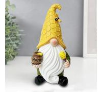 TIANCENTRAL H Bee Gnome Decorations Indoor Home Table Decor Cute Bee Gnome Figurines Gifts 7.5'' Resin Autumn Bee Gnome Figurine Holding Honey Jar Outdoor Decoration