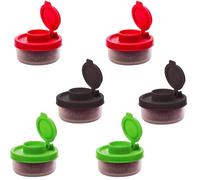 TianChgWei 6Pcs Mini Empty Plastic Seasonings Jar Portable Small Mini Salt Shaker Lightweight Food Spice Storage Container Outdoors Kitchen Travel Spice Set for Home, Camping, Picnics