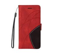 TIANCI Case for Huawei Pura 80, Stitching Two-Color PU Leather Wallet Case, 3 Card Slot Support Shockproof Flip Cover for Huawei Pura 80 Red