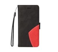 TIANCI Case for Huawei Pura 80, Stitching Two-Color PU Leather Wallet Case, 3 Card Slot Support Shockproof Flip Cover for Huawei Pura 80 Black