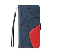 TIANCI Case for Realme 15T 5G, Stitching Two-Color PU Leather Wallet Case, 3 Card Slot Support Shockproof Flip Cover for Realme 15T 5G Blue