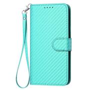 TIANCI for TCL K70 Power 4G Case, Phone Case for TCL K70 Power 4G Carbon Fiber Pattern PU Leather Cover Light Blue