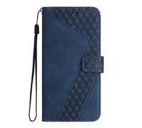 TIANCI Phone Case for Honor 500, Pattern [7] Plaid Texture, PU Leather Wallet Phone Case, Flip Cover for Honor 500 Blue