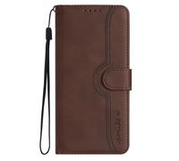 TIANCI Phone Case for OPPO Reno4 Pro, Case for OPPO Reno4 Pro Line Style Wallet Stand Cover Brown
