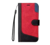 TIANCI Phone Case for Realme 6i, Three Color Collision PU Leather Wallet Case, Shockproof Flip Phone Cover for Realme 6i Black