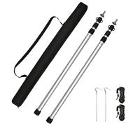 Tiandirenhe 2pcs Tent Poles Camping Poles, 95-234cm Telescoping Pole Adjustable, Thicken Aluminum Alloy Tarp Poles Support Rods Beach Shelter Tarp Awning Pole for Hiking Camping