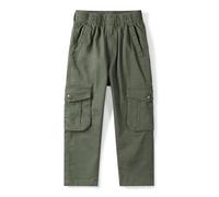 Tianerhay Boys Cargo Trousers Elastic Waist Pull on Casual Stretch Uniform Multi-Pockets Pants Army Green Tag 120-US 4-5 Years