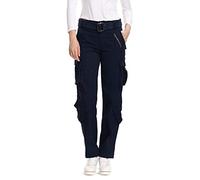 Tianerhay Women's Cargo Trousers Navy Blue Cotton Stretch Ladies Combat Work Trousers Multi Pocket for Walking & Duty Navy Tag 8-UK 10