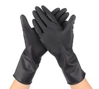 Tianeri 1 Pair Nitrile Hair Coloring Gloves | Multifunctional Food-Safe & Ambidextrous Slip-Resistant Gloves - For Hair Dye, Cooking, Cleaning & All-Purpose Use - Black