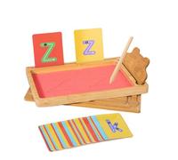 Tianeri Kids Educational Learning Toy - Wooden Alphabet & Number Writing Pad With Sand Art Drawing Board, Early Learning STEM Puzzle For Preschoolers & toddler