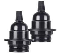 TIANFAN 2Pcs/Pack Edison Screw ES E27 Light Bulbs Lamp Holder Pendant Light Black Bakelite