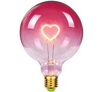 Tianfan Led Bulb Big Globe Edison Bulb G125 Pink Color Heart Filament 2W Dimmable Specialty Decorative Light Bulb 220-240V E27