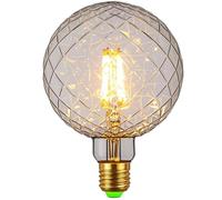 Tianfan LED Bulbs Vintage 4W Warm White 2700Kelvin Big Globe Crystal Led Bulb 220/240V Edison Screw E27 Base Specialty Decorative Light Bulb G125 (Crystal)