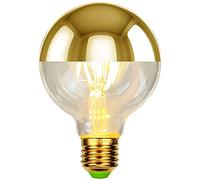 Tianfan Led Bulbs Vintage Light Bulb Half Mirrior Shadowless Bulb G80 Edison Bulb 2700Kelvin 4W Dimmable Specialty Decorative Light Bulb (Golden)
