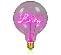 Tianfan Vintage Led Bulb Big Globe G125 Pink Love Filament 4W Dimmable 220-240V E27 Edison Style Decorative Light Bulb