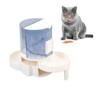 TianfuSpanda Automatic Cat Feeder Double Layer, Automatic Dog Feeder Wet Dry Separate, Rotating Storage Pet Water Dispenser for Small and Medium Pets Daily Use (Light Blue)