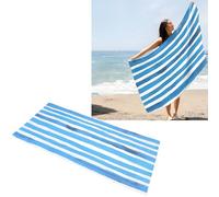 TianfuSpanda Microfiber Beach Towel, Sand Free Quick Dry Lightweight Oversized Soft Dual Sided Towel for Swimming Pool Camping Travel Spa Yoga Adults (Blue and White Stripes)