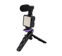 TianfuSpanda Vlogging Kit for Complete, Vlogging Kit Professional, Face Tracking Tripod Stable for Mobile Live Video Recording with Fill Light and Microphone