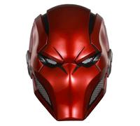 Tiangong Red Hood Helmet Metallic Mechanical Style Piercing Eye Detail Form-Fitted Deluxe Cosplay Prop for Fans & Collector's Edition