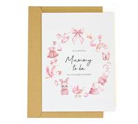 tiangqiwoole Baby Shower Card-Funny & Sweet Pregnancy Card for New Parents or Expecting Mom-Cute Baby Girl-Congrats for Pregnancy Announcement or Shower Gift (Pink-style)