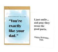 tiangqiwoole Funny Birthday Card for Dad -You’re Exactly Like Your Joke Humorous Father Birthday Card from Son or Daughter Cute & Sarcastic Humor Greeting Card Happy Birthday Gift Idea (Initial A)