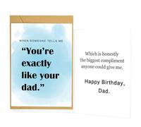 tiangqiwoole Funny Birthday Card for Dad -You’re Exactly Like Your Joke Humorous Father Birthday Card from Son or Daughter Cute & Sarcastic Humor Greeting Card Happy Birthday Gift Idea (Initial B)