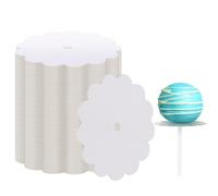 Tiangrid 100 Pcs Cake Pop Boards 2 Inch Mini Scalloped Round Sugar Candy Cake Pop Craft Accessories DIY Decorating(White)