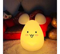 Tianhaixing Mouse Night Light for Kids, Rechargeable LED Children Lamp, Soft Silicone (BPA Free) for Baby/Boys/Girls/Adults, Remote & Touch Control Adjustable Brightness and Colors, Indoors/Outdoors