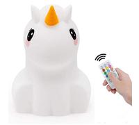 Tianhaixing Night Light for Kids Silicone Unicorn Night Light 9 Colors Baby Light Bedside Lamp Rechargeable Remote LED Children Night Light for Toddlers/Boys/Girls/Adults/Bedroom/Bathroom/Outdoor