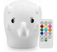 Tianhaixing Night Light Kids with Cute Elephant Design Children's Room LED Bedside Lamp with Changeable RGB Colors Rechargeable Night Light Compatible with Touch-Control & Remote Control - Elephant