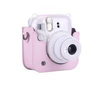 TIANHENGMart for instax for mini 12 11 Camera Bag - PU Protective Case with Adjustable Strap - Lightweight Carry Cover for Daily Use Blue(Pink)