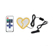 TIANHENGMart LED Car Window Light with Remote Control - Devil Eyes for Car Animated Display 7 Colours 91mm(Yellow)