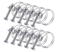 Tianher Jubilee Clips, 10 Pcs Hose Clips 304 Stainless Steel Double Wire Hose Clamp Adjustable Pipe Clip 21-25mm for Flexible Exhaust Hose Pipe Washing Machine Garden Connections