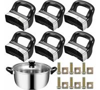 Tianher Replacement Pot Handles, 6 Pcs Pressure Pan Handles Ear Replacement Metal Bakelite Pot Short Side Handle with Screws for Home Kitchen Saucepan Cookware Cooker Steamer Sauce Pot