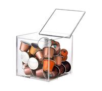 Tianher transparent acrylic coffee capsule holder, dustproof desk storage box with lid