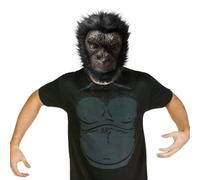 TIANHOO Chimpanzee Mask Black Gorilla Head Mask Latex Wild Animal Mask Realistic Masks Ape Novelty Halloween Dressing Up Costume Party Animal Anime Cosplay Masks for Party Props