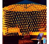 TIANHOO Solar Fairy String Lights, 1.5 * 1.5M 96 LEDs Christmas Decoration Net Light, Mesh Fairy String Lights with 8 Flashing Modes, Solar Garden Lights Outdoor Waterproof for Courtyard Garden Party