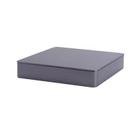 Tianhui Square Tin Canister/Container for Keeping Car,Tea,Coffee,Cookies, Food,Flour,Baked Goods Storage (Grey_9.25"x9.25"x1.77")