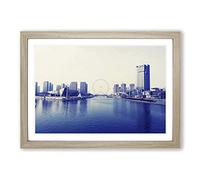 Tianjin Eye Skyline China Framed Print | A2 Oak Framed Wall Art | Ready to Hang | Modern Cityscape Picture | Living Room Bedroom Lounge Office