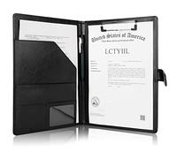 Tiankool Padfolio Portfolio Folder Binder -Faux Leather Portfolio Folder with Cover for A4 Notepad Holder, Business Portfolio for Resume, Legal Pad, Interview, Letter-size Padfolio for Women/Men,Black
