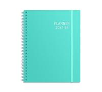 Tiankool Planner 2025-2026 - Jul 2025-Dec 2026 Weekly Monthly Planner with 18 Monthly Tabs - 2025-2026 Planner with Elastic Closure, Inner Pocket, Round Corner,5.8" x 8.25"- Turquoise